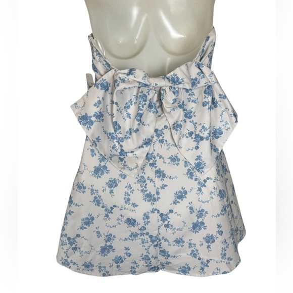 New Altar’d State Lilia Floral Bow Back Strapless Mini Dress - Picture 6 of 11